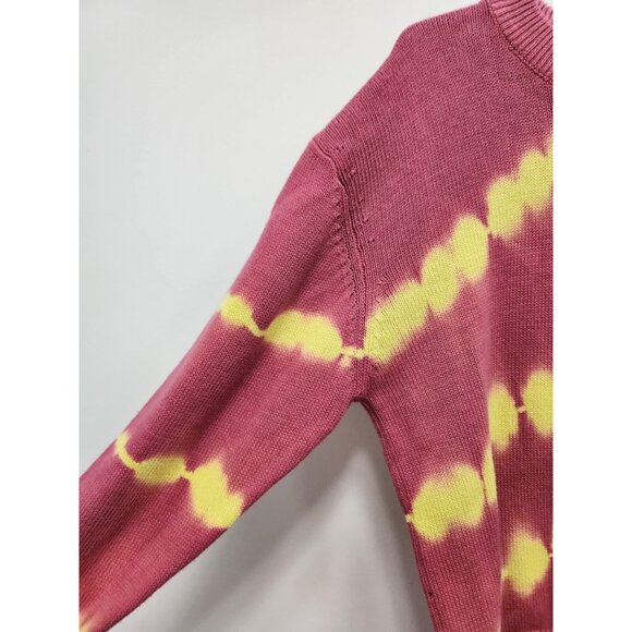 Urban Outfitters Womens BOHO Hippie Sweater Size XS Pink Yellow Tie Dye Pullover - Picture 3 of 8